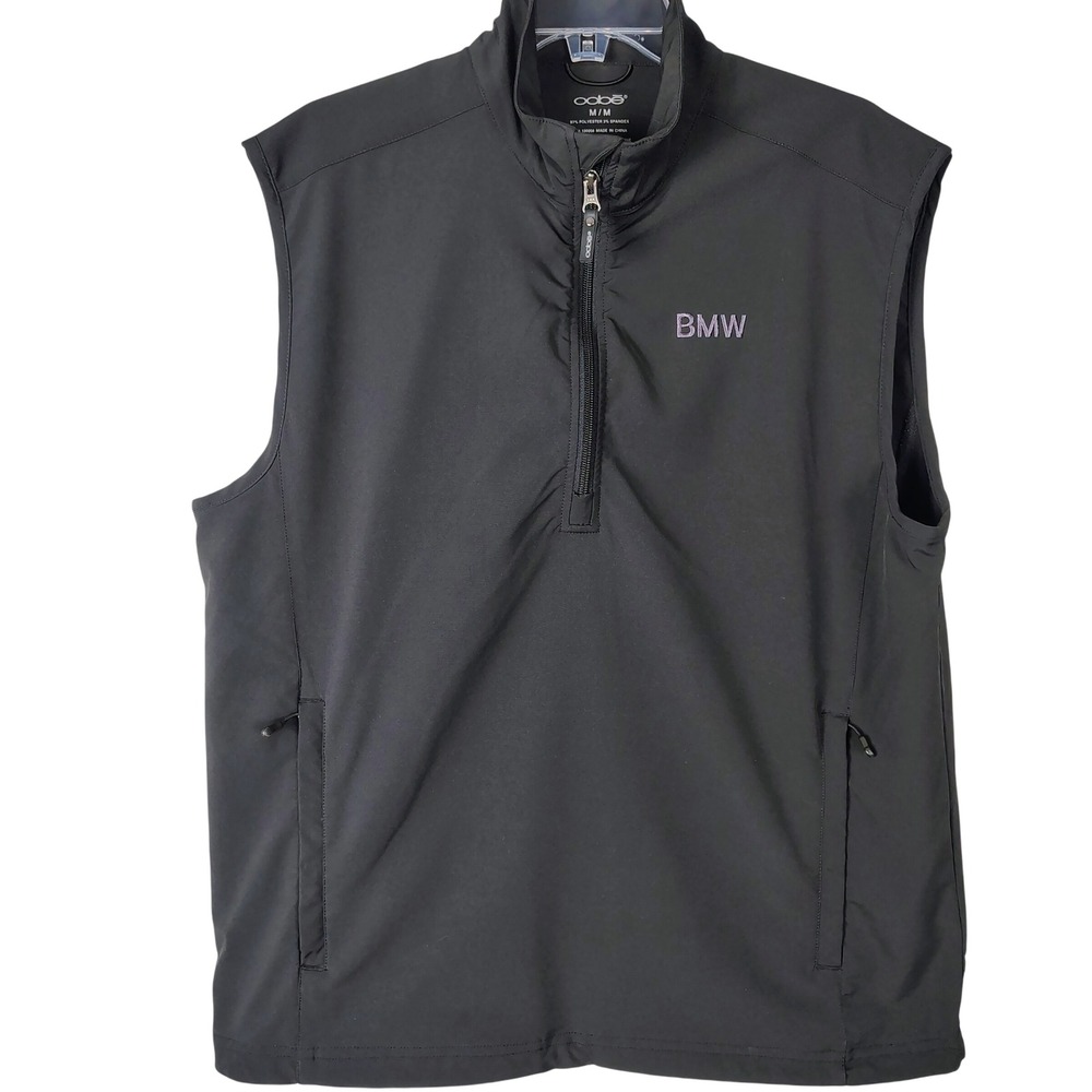 Oobe BMW Mens Quarter Zip Softshell Vest Black Performance Size Medium M